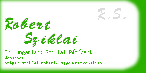 robert sziklai business card